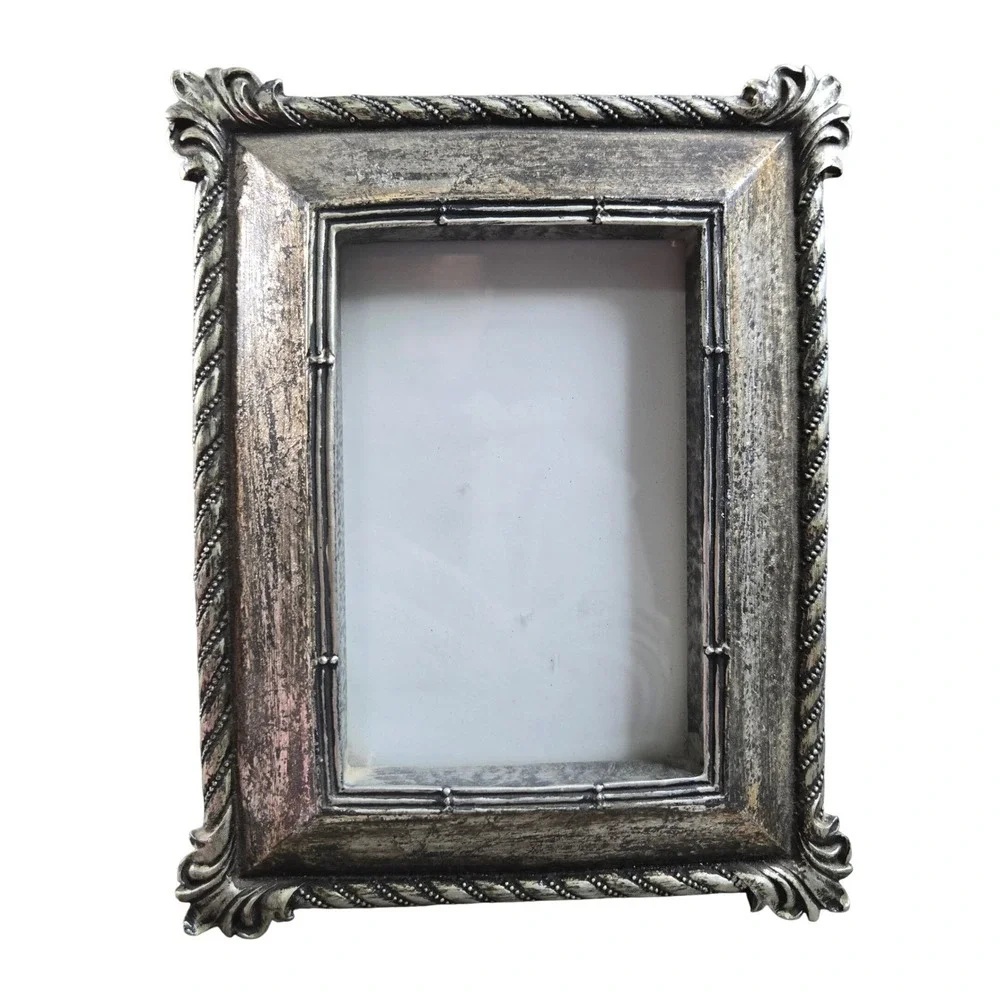Sixtree Vintage Style Silver Pewter Finish Photo Frame 9x7Ornate Rope Border